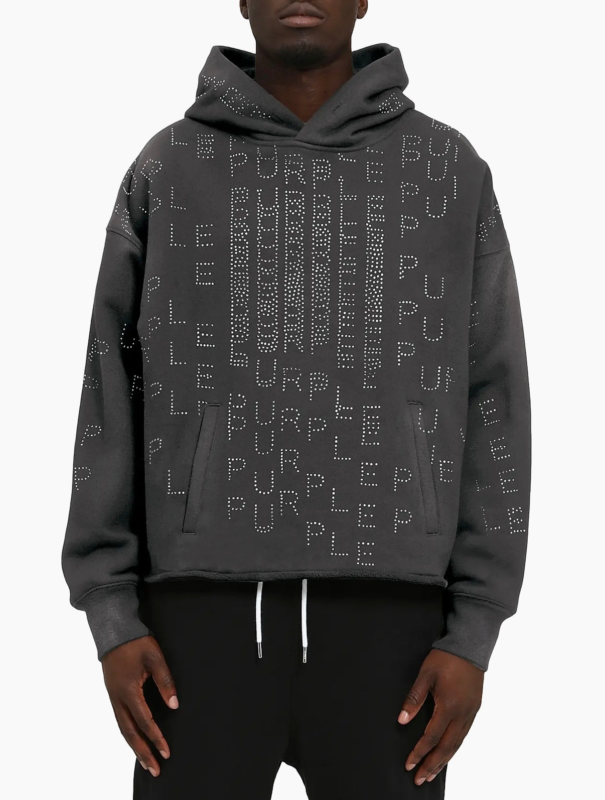 Purple Brand Studded Sequin Hoodie